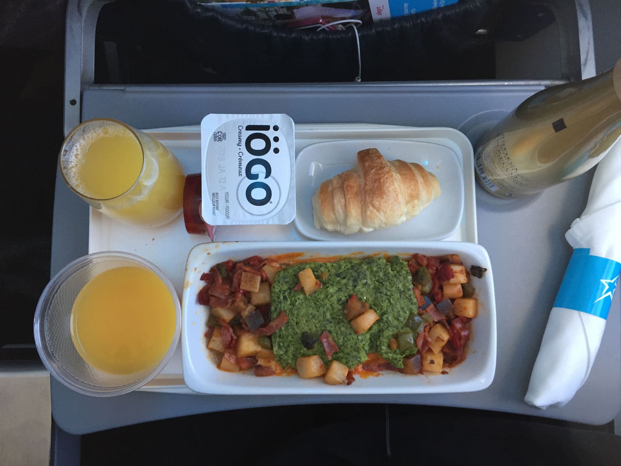 Repas par Daniel Vézina à bord d'un vol Air Transat