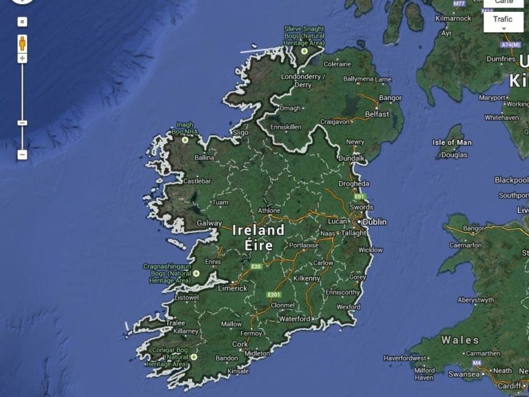 Capture d'écran Google Maps Irlande