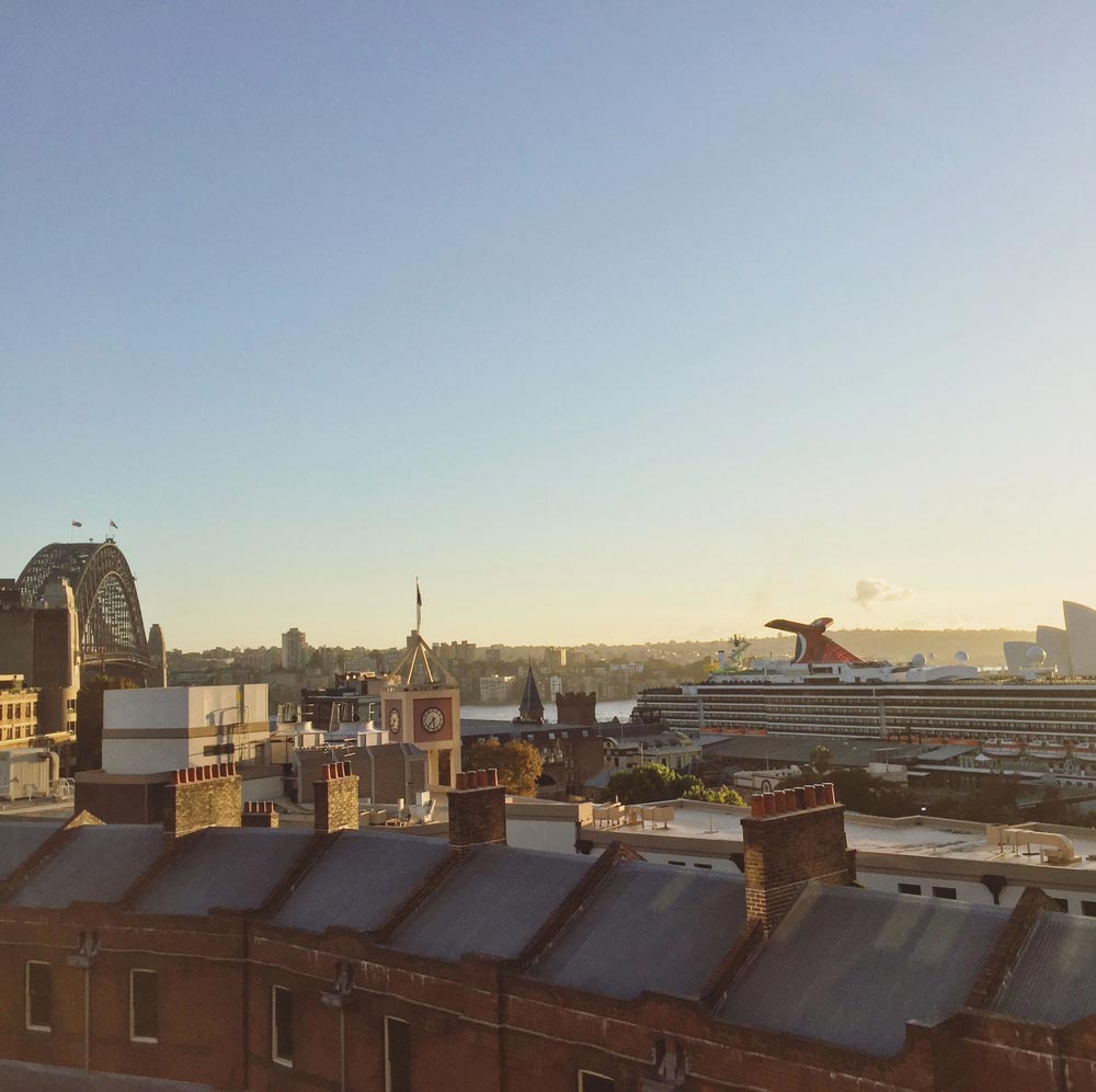 Vue du toit du Sydney Harbour YHA