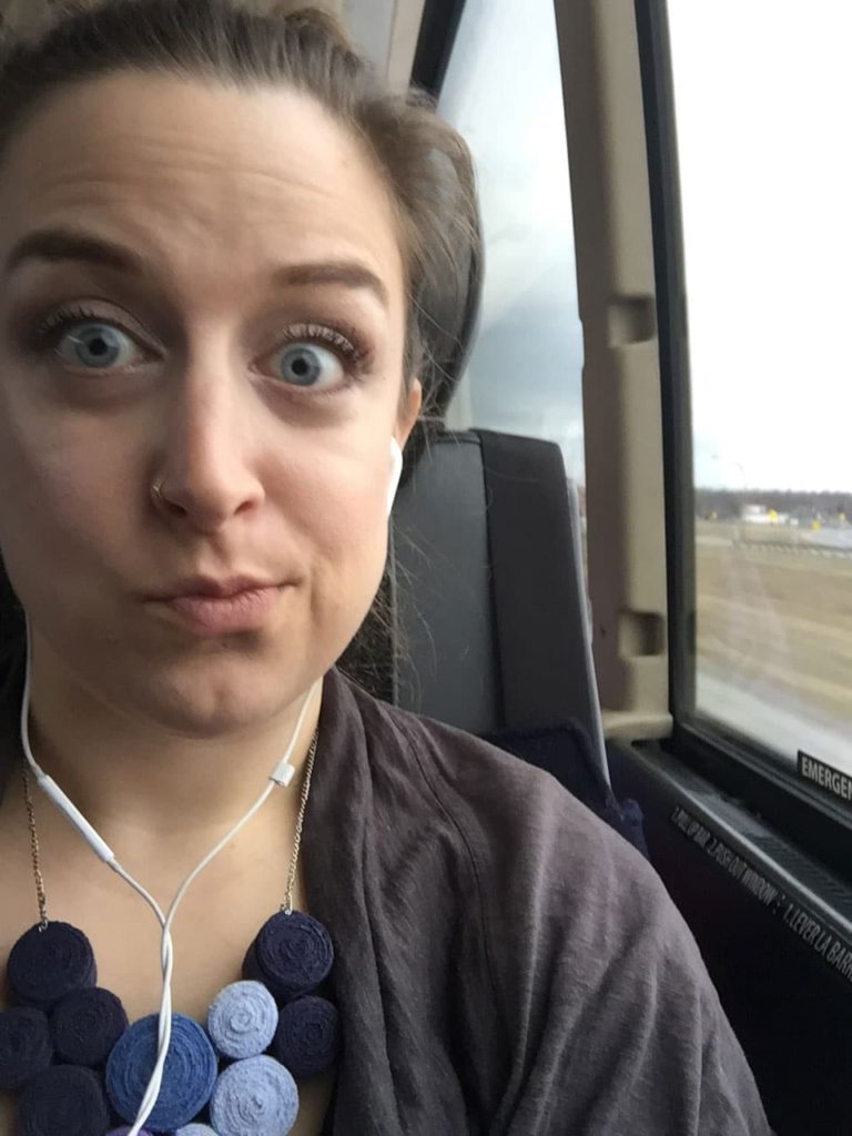 Moi dans un autobus