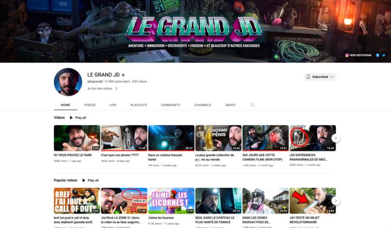 Chaîne YouTube de Le Grand JD