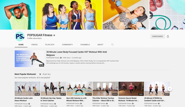 Chaîne YouTube de POPSUGAR Fitness