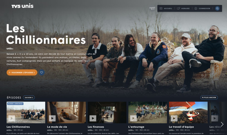 Capture d'&eacute;cran site web de Les Chillionnaires