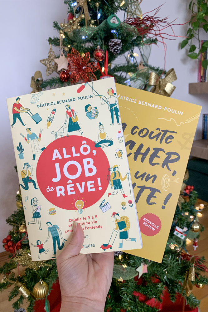 Mes livres Allô, job de rêve! et Ça coûte encore plus cher, être un adulte!