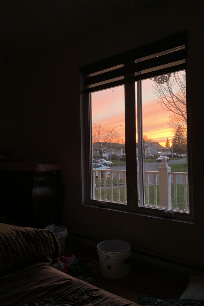 Coucher de soleil vu de la chambre