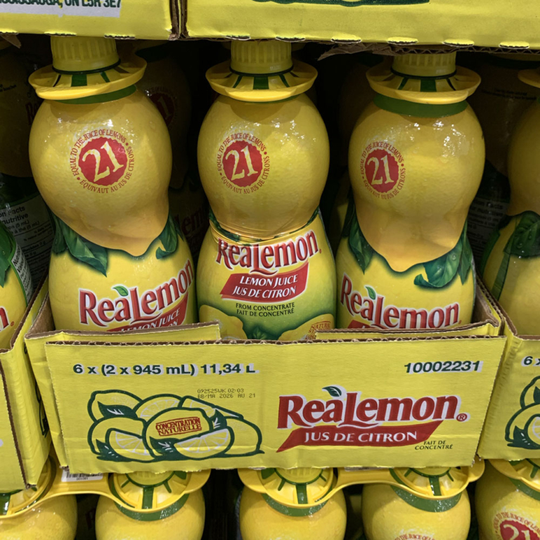 Jus de citron RealLemon vendu chez Costco