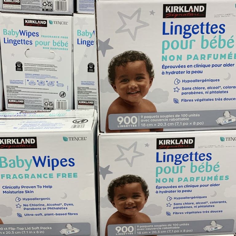 Lingettes non parfum&eacute;es Kirkland vendues chez Costco