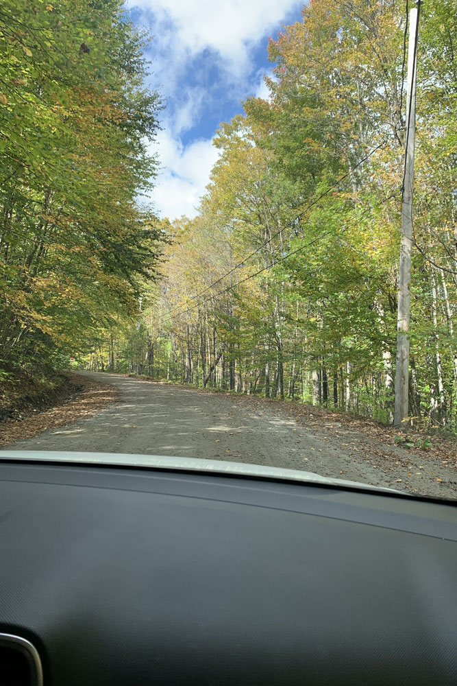 Paysage automnale vu de la voiture